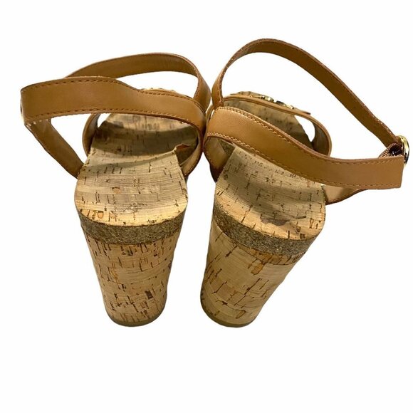 Tommy Hilfiger Women's Twhottie Nautical Logo Stripe Cork Wedge Sandals Size 9.5 - Picture 10 of 12